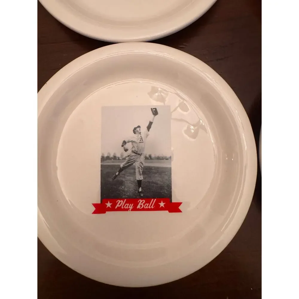 Pottery Barn Baseball Plates Set/4 -